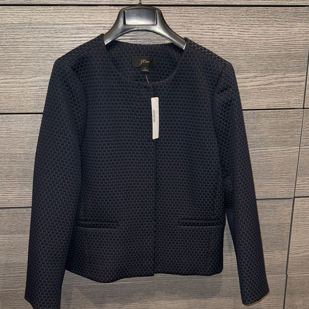J. Crew Women's Dark Navy Textured Suit